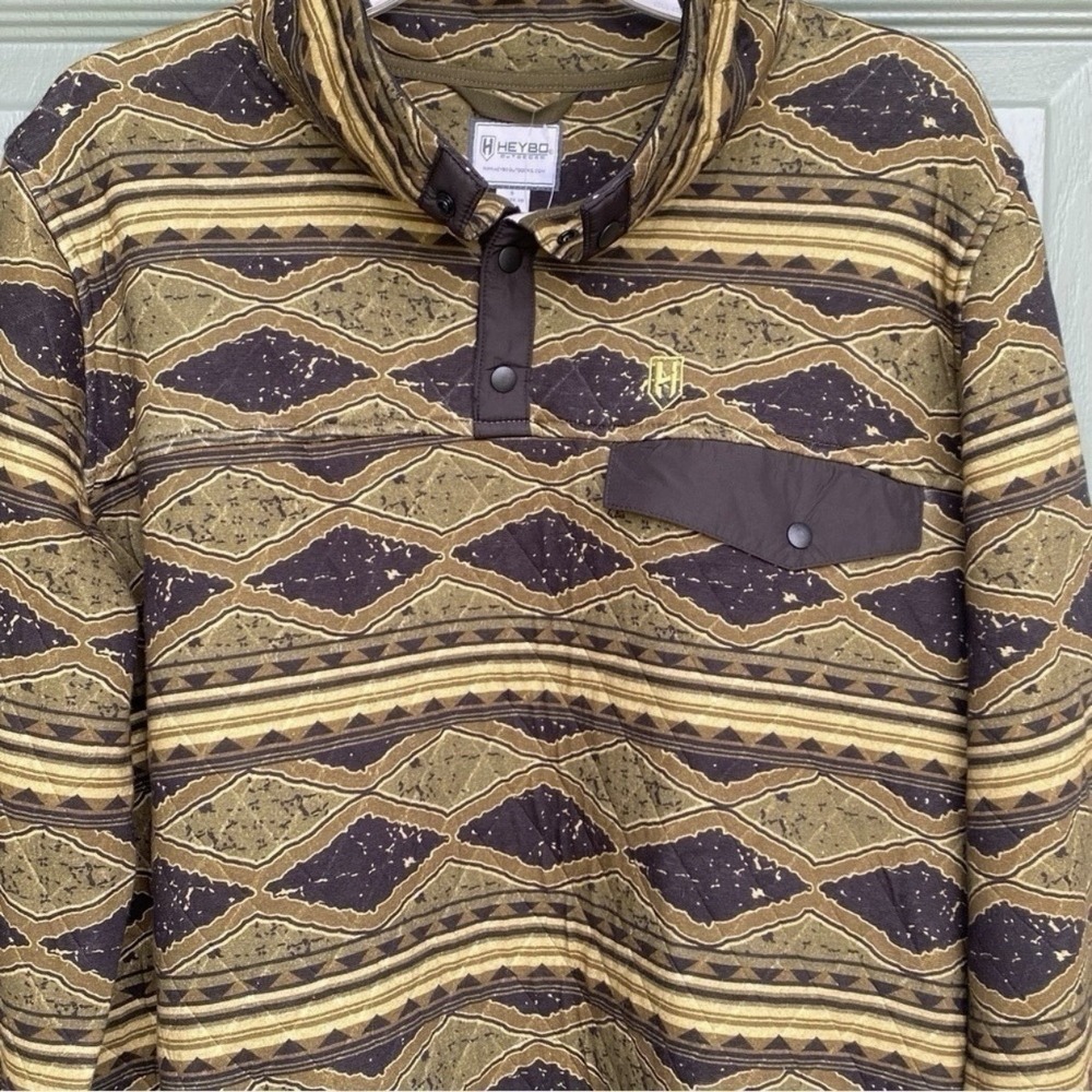 Heybo Outdoors Hermitage Quarter Snap Pullover Olive Black HEY9155 Mens S New - Picture 2 of 8
